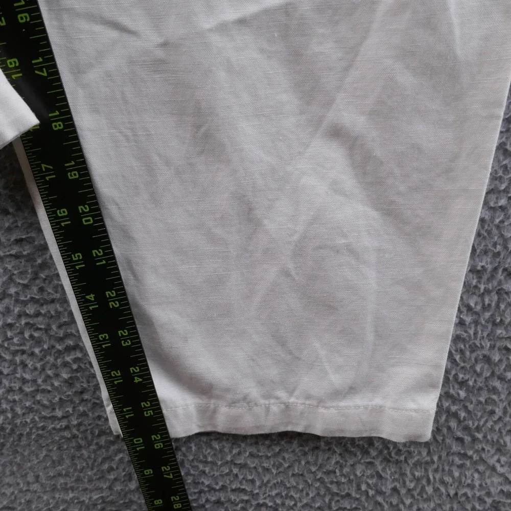 Banana Republic‎ Womens Ivory Cotton Linen Utility Paperbag Pants 16 NEW